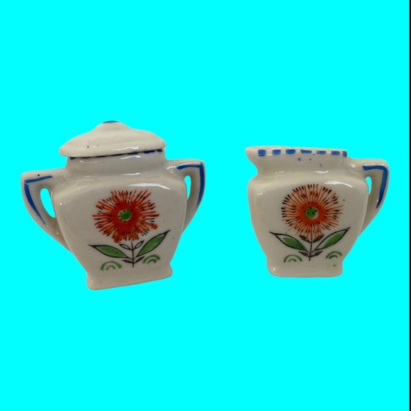 Vtg Doll Dishes, Doll Tea Set, Toy Tea Set, Tiny Dishes, Miniature Teaset 13 pcs - Picture 4 of 10